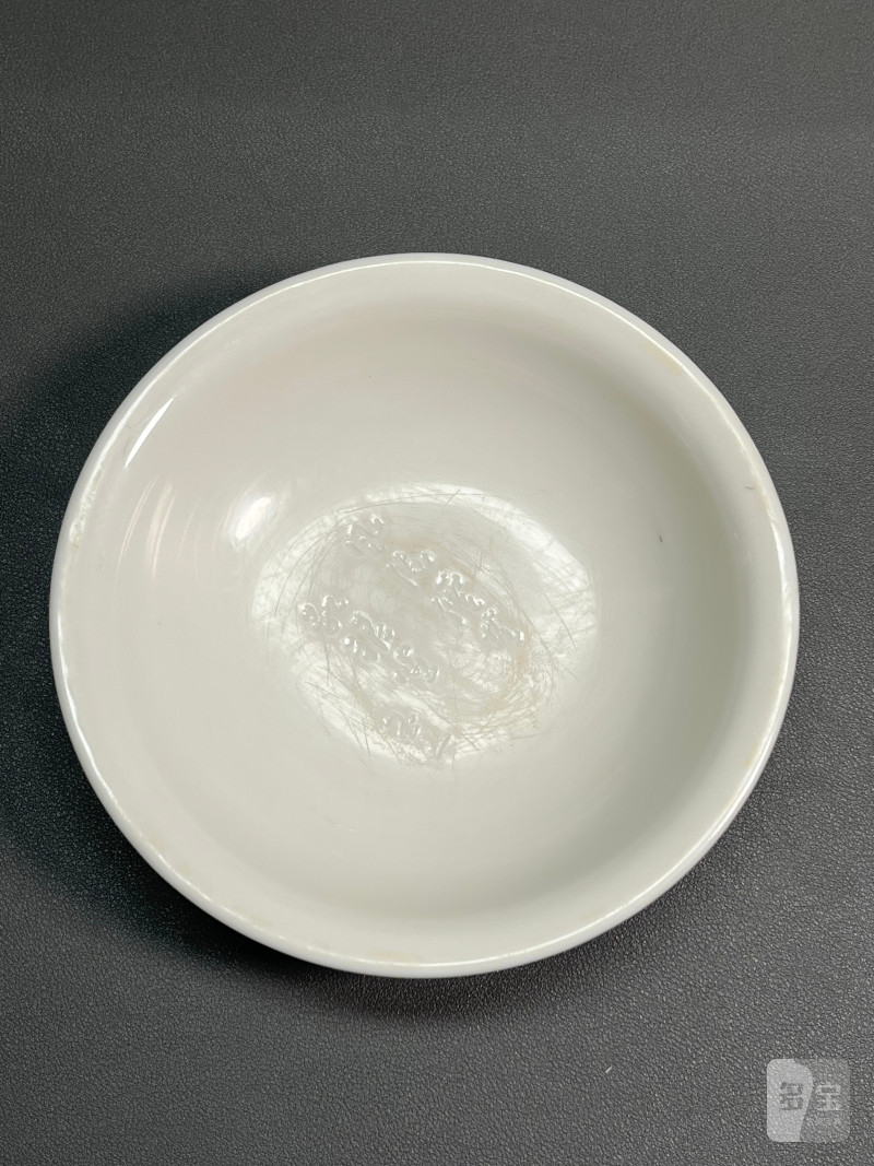 明末清初  德化窑白瓷诗文卧足洗 - 图3